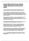 Social Work Final Exam Study Guide questions and answers 2025&period;