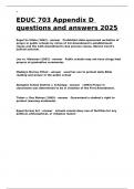 EDUC 703 Appendix D questions and answers 2025&period;