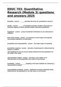 EDUC 703- Quantitative Research &lpar;Module 3&rpar; questions and answers 2025&period;