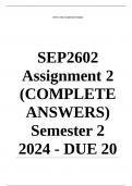 SEP2602 Assignment 2 &lpar;COMPLETE ANSWERS&rpar; Semester 2 2024 - DUE 20 September 2024 &semi; 100&percnt; TRUSTED Complete&comma; trusted solutions and explanations&period; Ensure your success with us&period;&period;