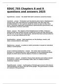 EDUC 703 Chapters 8 and 9 questions and answers 2025&period;