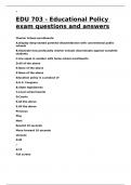 EDU 703 - Educational Policy exam questions and answers&period;