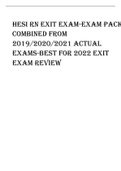 HESI RN EXIT EXAM-EXAM PACK  COMBINED FROM  2019/2020/2021 ACTUAL EXAMS-BEST FOR 2022 EXIT  EXAM REVIEW