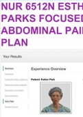 NUR 6512N Esther Parks Focused Exam Abdominal Pain Care Plan