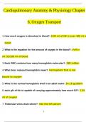 Cardiopulmonary Anatomy & Physiology Chapter 6&comma; Oxygen Transport Questions And Answers Latest 2024&sol; 2025 Graded A&plus; &vert; 100&percnt; Verified&excl;