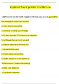 Certified Pool Operator Test Questions And Answers Latest 2024&sol; 2025 Graded A&plus; &vert; 100&percnt; Verified&excl;