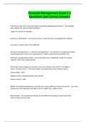 Financial Management Exam 2 &vert; Questions and Correct answers
