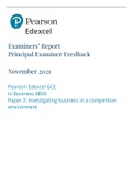 Edexcel business paper 3 2021 examiners report