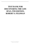 Discovering the Life Span, 5th Edition. Robert S. Feldman, Test Bank.