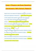 Exam 1 Physics Lab Exam Questions and Answers 100&percnt; Solved &vert; Rated A&plus;