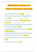BMB 252 Exam 1 Questions and Answers 100&percnt; Solved &vert; Latest Update