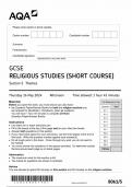 AQA GCSE RELIGIOUS STUDIES &lpar;SHORT COURSE&rpar; QUESTION PAPER 2024&comma;Section 5&semi;Themes &lpar;8061&sol;5&rpar;