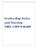 Leadership Styles and NursingNRS 440VN-0500
