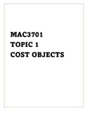 MAC3701 TOPIC 1 - COST OBJECTS
