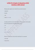 LLPSD FF1 Chapter 16 Questions With  Solutions 100&percnt; Solved