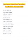 Penn Foster- Medical Math Proctor Exam Questions and Answers Rated A&plus;