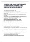 Nursing and Healthcare Exam 1 study guide