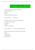 Health and Safety Officer Test with Questions & 100&percnt; Correct Answers