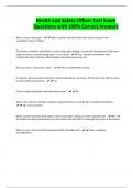 Health and Safety Officer Cert Exam Questions with 100&percnt; Correct Answers