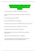 Health and Safety Officer Exam Prep Test Questions with 100&percnt; Correct Answers