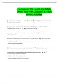 Functions of the Health and Safety Officer Test with Questions & 100&percnt; Correct Answers