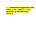 ATI RN MEDSURG PROCTORED EXAM (Already Verified Questions & Answers) A+ Rated
