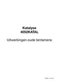 Uitwerkingen oude tentamens - Katalyse (KAT, 4052KATAL) - MST