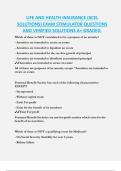 LIFE AND HEALTH INSURANCE &lpar;XCEL  SOLUTIONS&rpar; EXAM STIMULATOR QUESTIONS  AND VERIFIED SOLUTIONS A&plus; GRADED