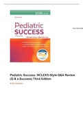 Pediatric Success: NCLEX®-Style Q&A Review (Q & a Success) Third Edition by Beth Richardson