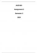 AUE1601 Assignment 2 &lpar;Comprehensive Answers&rpar; Semester 2 2024