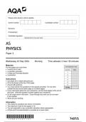 AQA AS PHYSICS Paper 1 7407&sol;1 June 2024