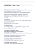 CHEM 233 Final Exam Latest 2022 With Complete Solution