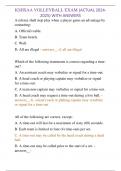 KSHSAA VOLLEYBALL EXAM &lpar;ACTUAL 2024- 2025&rpar; WITH ANSWERS