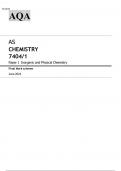 AQA AS CHEMISTRY Paper 1and 2 JUNE 2024 QUESTION PAPERS AND MARK SCHEMES