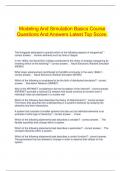 Modeling And Simulation Basics Course Questions And Answers Latest Top Score&period;