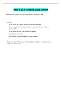 BUS 5114 Graded Quiz Unit 8 25 Questions And Answers( Complete Solution Rated A)..