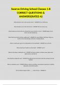 Swerve Driving School Classes 1-8 CORRECT QUESTIONS & ANSWERS&lpar;RATED A&rpar;