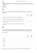Exam &lpar;elaborations&rpar; C724 &lpar;C724&rpar; C724 INFORMATION SYSTEMS MANAGEMENT &ndash; PRE- ASSESSMENT LATEST UPDATE 2022&period;