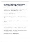 Bontrager&semi; Radiographic Positioning&colon; Final Exam with verified answers