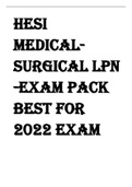 HESI  MedicalSurgical LPN  -EXAM PACK  BEST FOR  2022 EXAM