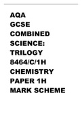 AQA GCSE Combined Science Trilogy8464-C-1H Chemistry Paper 1H Mark Scheme
