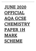 JUNE 2020 OFFICIAL AQA GCSE CHEMISTRY PAPER 1H MARK SCHEME