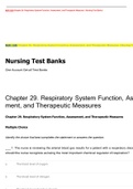 NUR 1300 Chapter 29. Respiratory System Function, Assessment, and Therapeutic Measures | Nursing Test Banks