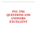 PYC 3701- Questions and answers- Excellent