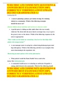 NURS MISC ATI COMMUNITY QUESTIONS & ANSWERS BEST EXAM SOLUTION 100&percnt; CORRECTLY VERIFIED LATEST UPDATE 2022&sol;2023 GRADED&sol;RATED A&plus;&Tab;