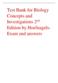 Test Bank for Biology Concepts and Investigations 2nd Edition by Hoefnagels