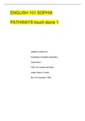 ENGLISH 101 SOPHIA PATHWAYS touch stone 1 EXAM PACK-BEST FOR 2022 ACTUAL EXAM