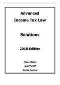 Tax Law Solutions Advanced  level latest edition ACCOUNTING BBUS year 2018