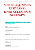 NUR 101 > NCSBN TEST BANK -for-the-nclex-rn-en-nclex-pn