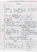 Physics, Summary  notes of Motion.